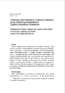 Integracja treści literackich z r&oacute;żnymi metodami pracy z dziećmi przedszkolnymi. Tydzień z Koziołkiem Matołkiem = Integration of literary content with various methods of working with preschool children. A week with Koziołek Matołek