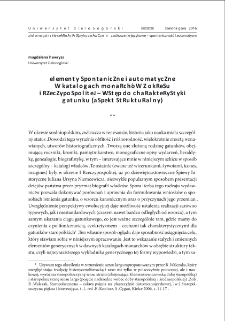 Elementy spontaniczne i automatyczne w katalogach monarch&oacute;w z okresu I Rzeczypospolitej - wstęp do charakterystyki gatunku (aspekt strukturalny) = Spontaneous and automatic elements in the catalogues of monarchs from the period of the First Republic - an introduction to the characteristics of genre (structural aspect)