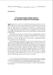 Psychorysunek formą terapii pacjent&oacute;w chorych psychicznie