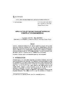 Application of the Bayesian networks in construction engineering