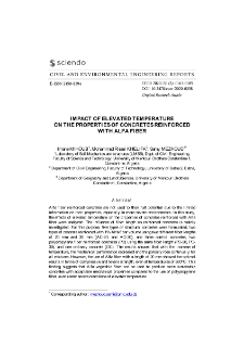 Impact of elevated temperature on the properties of concretes reinforced with Alfa fiber