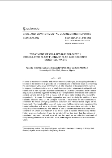 Treatment of Collapsible Soils with Granulated Blast Furnace Slag and Calcined Eggshell Waste