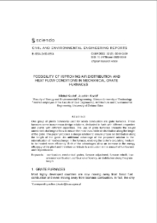 Possibility of Improving Air Distribution and Heat Flow Conditions in Mechanical Grate Furnaces