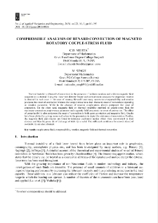 Compressible analysis of B&eacute;nard Convection of magneto rotatory couple-stress fluid