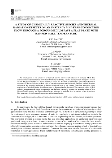 A study of chemically reactive species and thermal radiation effects on an unsteady MHD free convection flow through a porous medium past a flat plate with ramped wall temperature