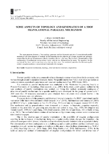 Some aspects of topology and kinematics of a 3DOF translational parallel mechanism