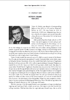 Victor R. Dolnik (1938-2013) - in memoriam
