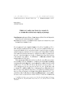 Political activities of the Carpathian Germans in the interwar period = Działalność polityczna Niemc&oacute;w karpackich w okresie dwudziestolecia międzywojennego