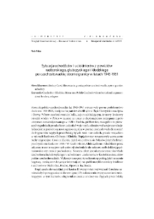 The situation of refugees and escapees from Raciborski, Głubczycki and Kłodzki counties over the Czechoslovakian side of the boarder = Sytuacja uchodźc&oacute;w i uciekinier&oacute;w z powiat&oacute;w raciborskiego, głubczyckiego i kłodzkiego po czechosłowackiej stronie granicy w latach 1945-1951
