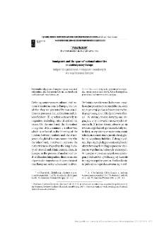 Immigrants and the space of national minorities in contemporary Europe = Imigranci a przestrzeń mniejszości narodowych we wsp&oacute;łczesnej Europie