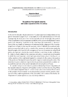 The position of the Spanish monarchy and Catalan separatism in the 21st century