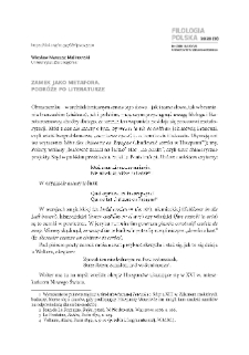 Zamek jako metafora. Podr&oacute;że po literaturze = The castle as a metaphor. A journey through literature