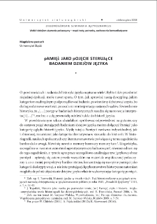 Pamięć jako pojęcie sterujące badaniem dziej&oacute;w języka = Memory as a notion guiding the research into language history