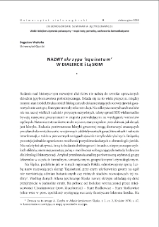 Nazwy "skrzypu <equisetum>" w dialekcie śląskim = The names of "skrzyp <equisetum>" in the Silesian dialect
