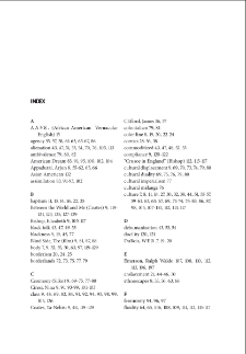 Zeszyty Naukowe Uniwersytetu Zielonog&oacute;rskiego: Seria Scripta Humana, t. 15: Liminality and Beyond: Conceptions of In-betweenness in American Culture and Literature - Index