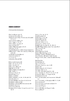 Zeszyty Naukowe Uniwersytetu Zielonog&oacute;rskiego: Seria Scripta Humana, t. 17: Świat Kres&oacute;w Wschodnich w literaturze i przekazach historycznych - indeks osobowy