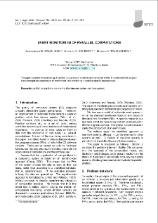 Event monitoring of parallel computations