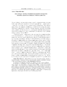 Recepcja myśli posthumanistycznej we wsp&oacute;łczesnym obiegu popularnym = Comprehension of the post-humanistic notion in contemporary popular circulation