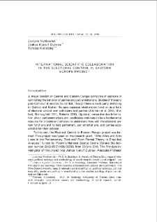 International scientific collaboration in the electoral control in Eastern Europe project = Międzynarodowa wsp&oacute;łpraca naukowa w ramach projektu Electoral control in Eastern Europe