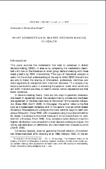 What connects us in shared decision-making in health = Co nas łączy w podejmowaniu wsp&oacute;lnych decyzji o zdrowiu