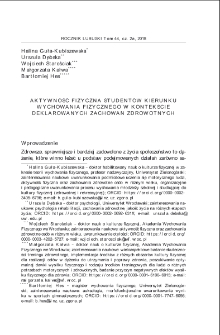 Aktywność fizyczna student&oacute;w kierunku wychowania fizycznego w kontekście deklarowanych zachowań zdrowotnych = Physical activity undertaken by physical education students in the context of declared health behaviors