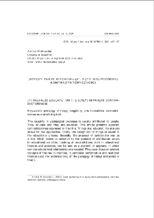 "Rzeczy także wychowują". O (tylko) pozornej kontradyktoryczności = "Things also educate". On the (only) apparent contradictoriness