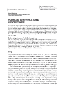Samodzielność decyzyjna sp&oacute;łki zależnej w grupie kapitałowej = Decision-making independence of a subsidiary in a capital group