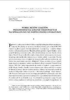 Wobec mit&oacute;w i fakt&oacute;w. Przedstawienia kolonii trędowatych na Spinalondze we wsp&oacute;łczesnej literaturze = Against myths and facts. Depictions of the leper colony on Spinalonga in contemporary literature