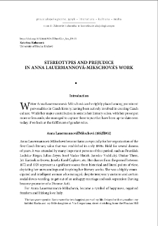 Stereotypy i uprzedzenia w tw&oacute;rczości Anny Lauermannovej-Mikschovej = Stereotypes and prejudice in Anna Lauermannov&aacute;-Mikschov&aacute;`s work
