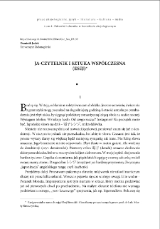 Ja-czytelnik i sztuka wsp&oacute;łczesna (Esej)