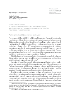 Zdania afinitywne w ujęciu kontrastywnym i diachronicznym na podstawie wybranych fragment&oacute;w tekstu "Psałterza floriańskiego" = Affinitive sentences in a contrastive and diachronic approach based on selected fragments of the Florian Plaster`s text
