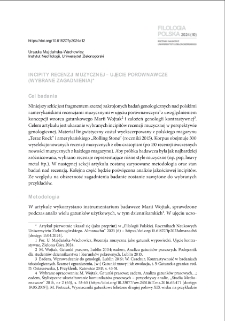 Incipity recenzji muzycznej - ujęcie por&oacute;wnawcze (wybrane zagadnienia) = Music review incipits - a contrastive approach (selected issues)