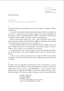 Pamiętnik z mieszkania Wisławy Szymborskiej
