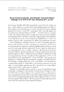 Marian Marek Drozdowski, J&oacute;zef Piłsudski. Naczelnik Państwa Polskiego 14 XI 1918-14 XII 1922 - recenzja