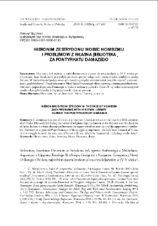 Hieronim ze Strydonu wobec homeizmu i problem&oacute;w z własną biblioteką za pontyfikatu Damazego = Hieronimus from Stridon in the face of homeism and problems with his own library during the pontificate of Damasus