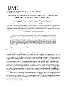 Complex dynamics of a heavy symmetrical gyroscope under a parametric nonlinear damping