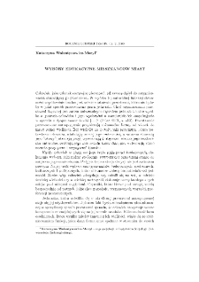 Wybory edukacyjne mieszkańc&oacute;w miast = City inhabitants` educational choices - the case of Zielona G&oacute;ra