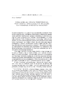 Ocena moralna czyn&oacute;w przestępczych, pozytywnych oraz budzących społeczne kontrowersje w percepcji młodzieży = Moral evaluation of criminal, positive, and socially controversial acts as perceived by youth