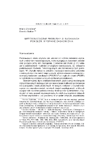 Metodologiczne problemy w badaniach pokoleń. Wybrane zagadnienia = Methodological Problems in the Study of Generations