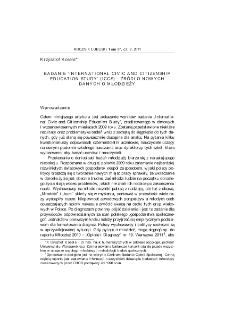 Badanie "International Civic and Citizenship Education Study" (ICCS) - źrodło nowych danych o młodzieży = Project "International Civic and Citizenship Education Study" (ICCS) - a New Source of Data about Young People