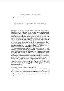 Pedagogika jako nauka bez kompleks&oacute;w = Pedagogy as a science without complexes