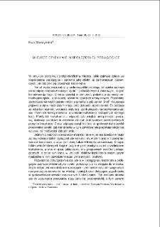 Miejsce opieki we wsp&oacute;łczesnej pedagogice = Role of care in contemporary pedagogy