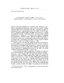 Gospodarka społeczna a sytuacja wsp&oacute;łczesnej młodzieży. Zarys koncepcji = Social economy and the situation of contemporary youth. Outline of the concept