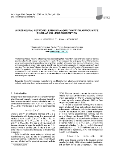 A fast neural network learning algorithm with approximate singular value decomposition