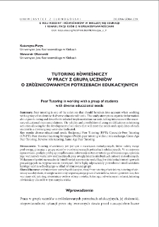 Tutoring r&oacute;wieśniczy w pracy z grupą uczni&oacute;w o zr&oacute;żnicowanych potrzebach edukacyjnych