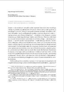 O wartościowaniu w reportażu - między refleksyjnością a osądem = On valuation in reportage - between reflectiveness and judgement