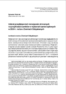 Udział przedstawicieli mniejszości etnicznych na przykładzie Łemk&oacute;w w wyborach samorządowych w 2024 r. na tzw. Ziemiach Odzyskanych