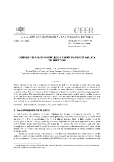 Current State of Knowledge About Plastics` Ability to Sorption