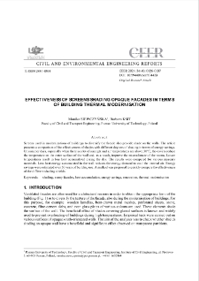 Effectiveness of Screens Shading Opaque Facades in Terms of Building Thermal Modernisation