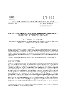 The Role of Municipalities in Environmental Management: a Case Study of Rzg&oacute;w Municipality